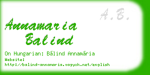 annamaria balind business card